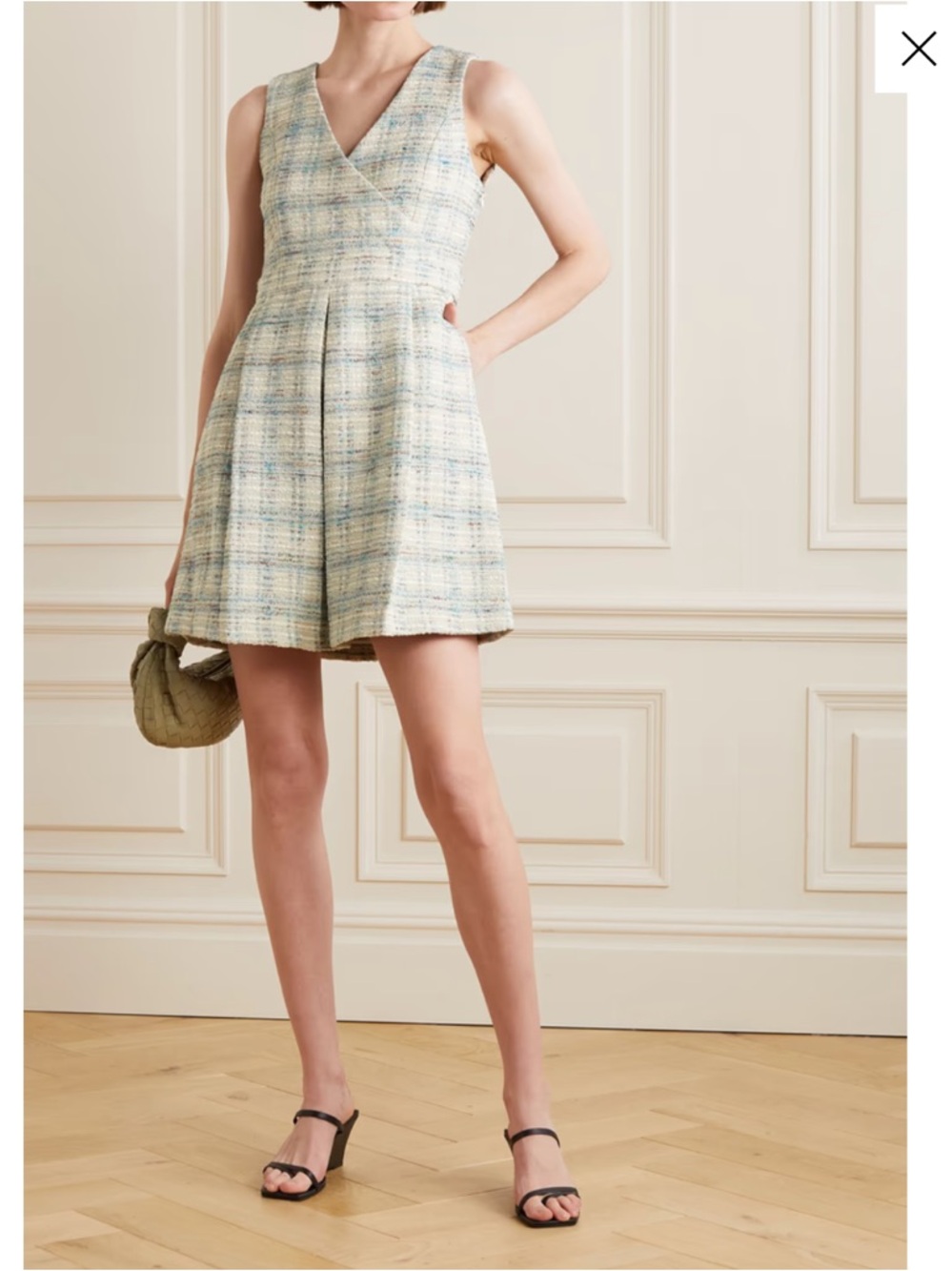 LISA MARIE FERNANDEZ
Wrap-effect cotton-blend tweed mini dress